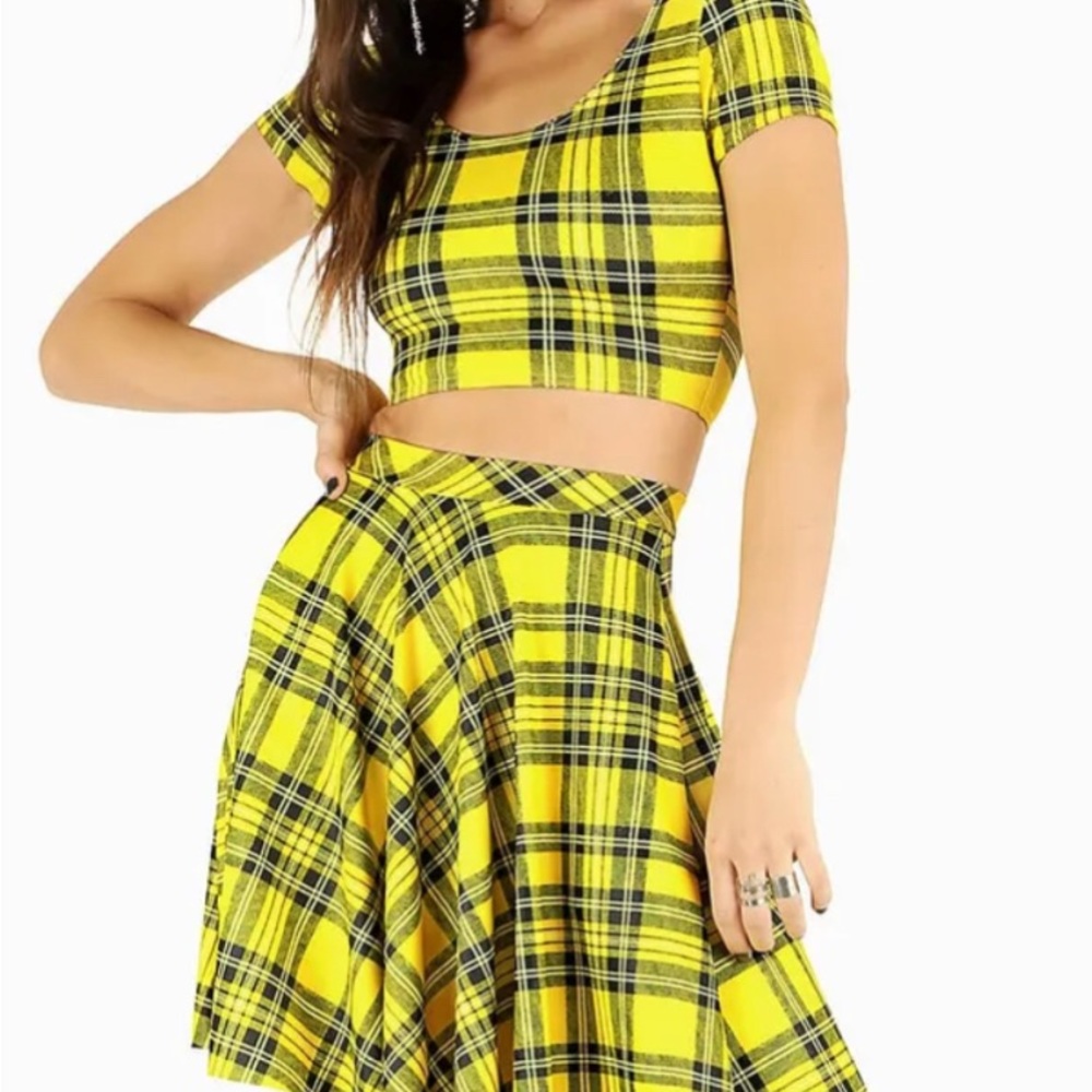 Blackmilk tartan yellow nana suit top sz L